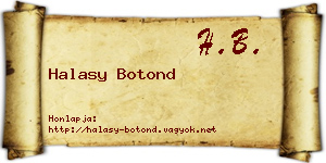 Halasy Botond névjegykártya